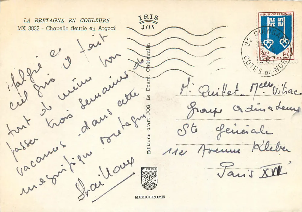 Chapelle fleurie en Argoat — La Bretagne en Couleurs — Éditions d'Art JOS - Verso