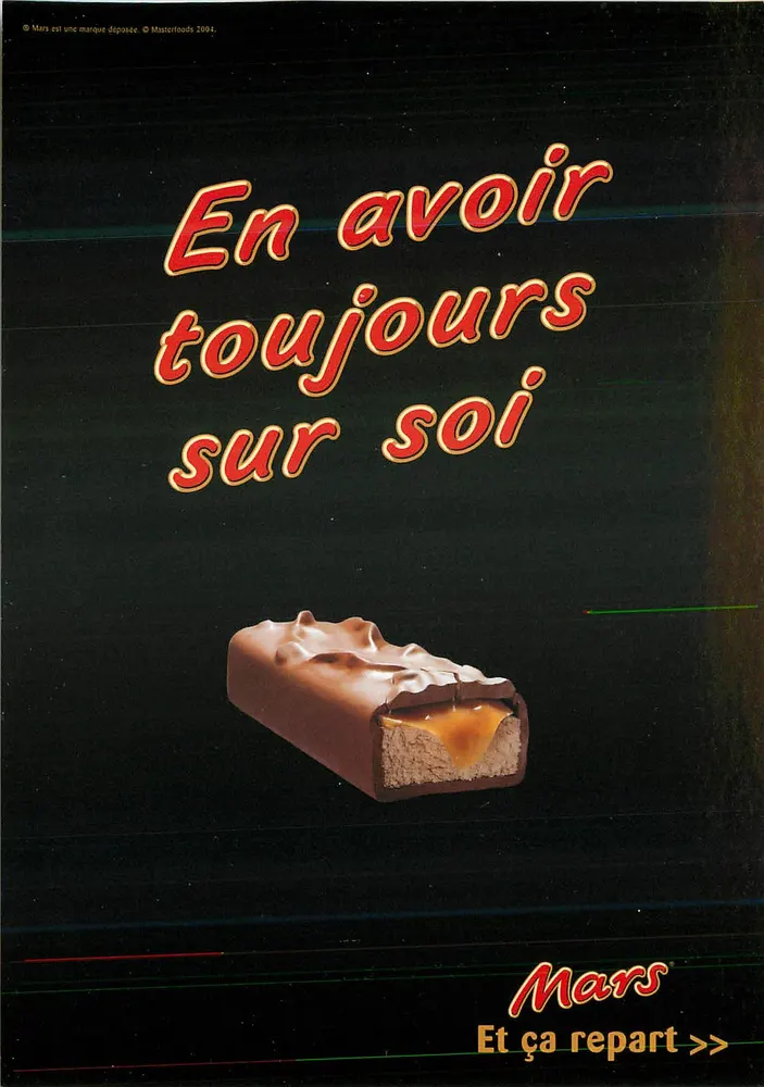 Werbung für die Mars-Schokoladentafel — Masterfoods 2004 — CartaPub - Vorderseite
