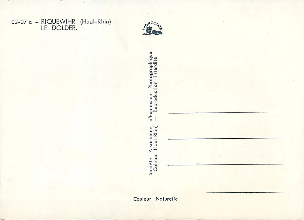 Riquewihr (Haut-Rhin) — Le Dolder — Horizont - Achterkant
