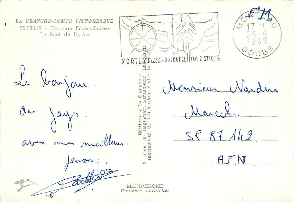 Le Saut du Doubs — La Franche-Comté pittoresque — Éditions de Haguenauc - Verso