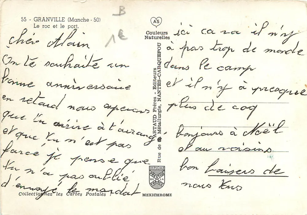 Granville (Manche-50) — O rochedo e o porto — Couleurs Naturelles - Verso