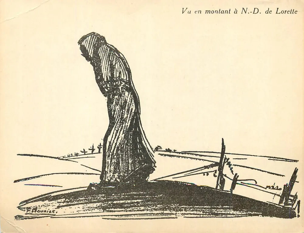 Statue de Notre-Dame de Lorette — vue en montant — dessiné par P. Bouniet - Frente