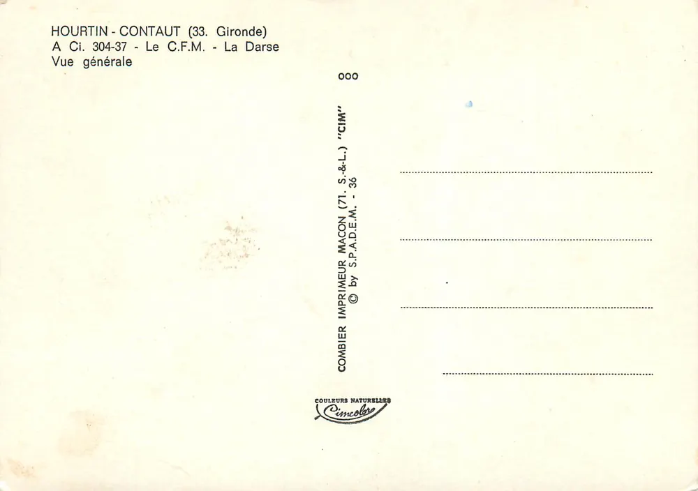 Hourtin-Contaut (33) — Le C.F.M. — Allgemeiner Blick — Imprimeur Combier - Rückseite
