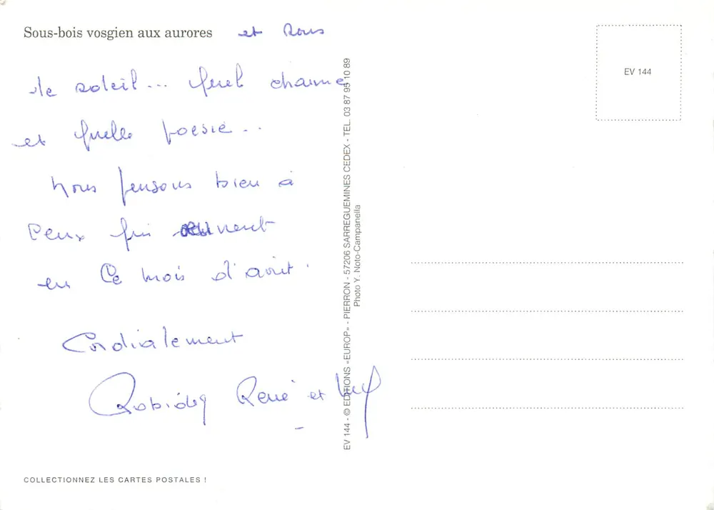 Vosger Unterholz — Vosger Gebirge — Éditions Europ — EV 144 - Rückseite