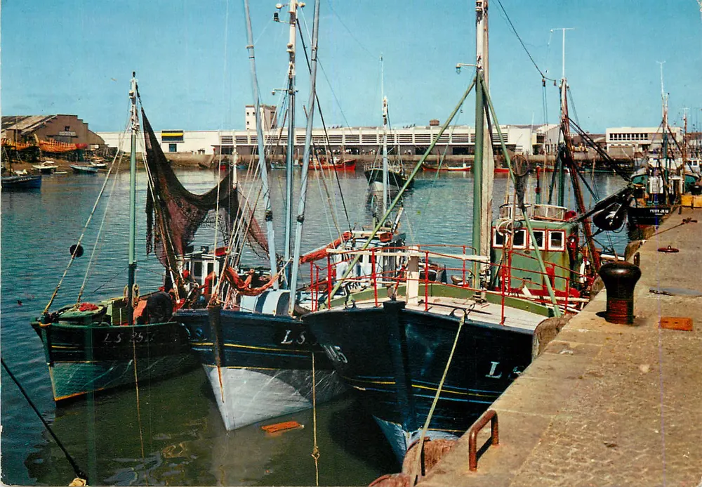 Les Sables-d'Olonne — Les bateaux de pêche et le centre-marché — Couleurs Naturelles - Recto