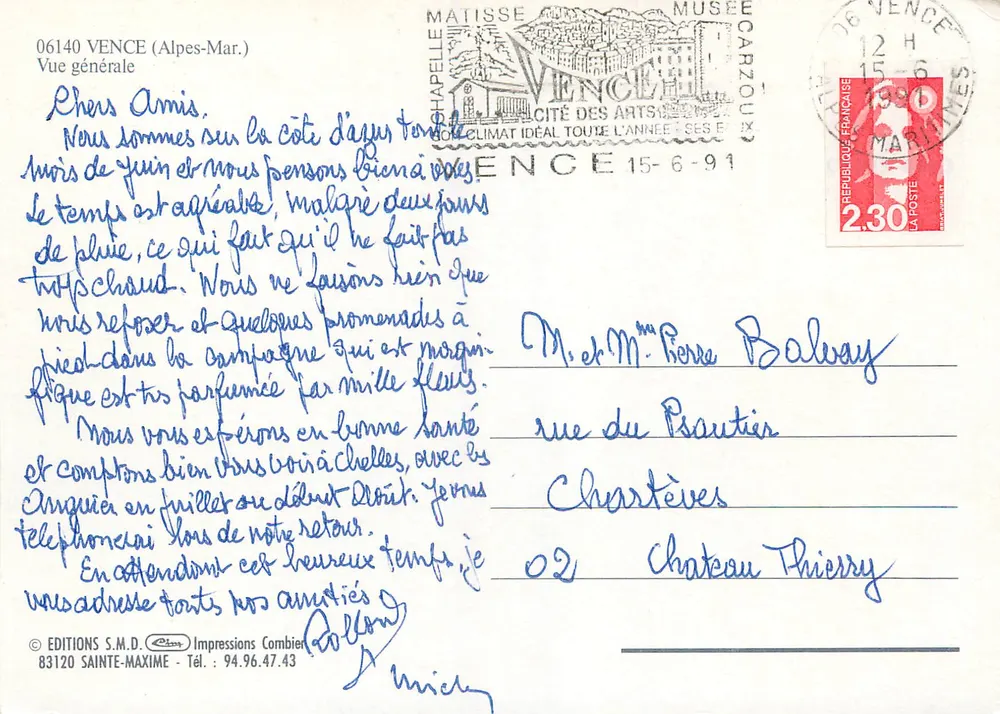 Vence — vista geral — Éditions S.M.D. Impressions Combier - Verso