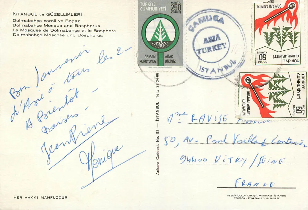Moschee Dolmabahçe und Bosporus — Istanbul — Keskin Color Ltd. Nr. 98 - Rückseite