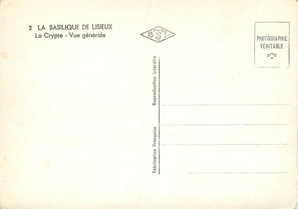 A Cripta — Vista geral — A Basílica de Lisieux — BSL - Verso