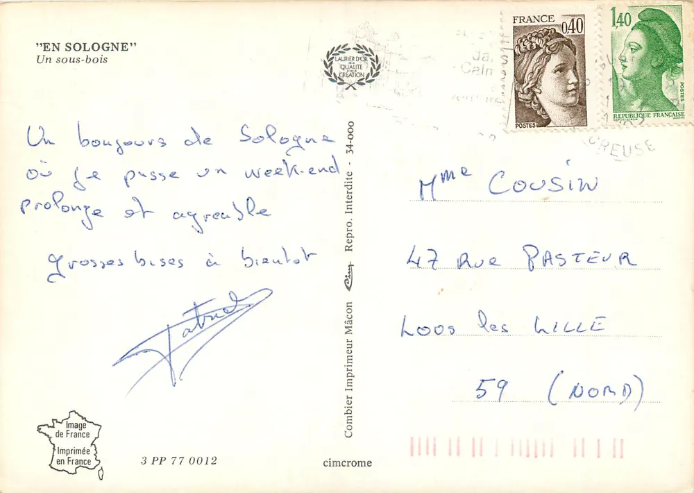 Floresta de Sologne — Um sub-bosque — Cini - Verso