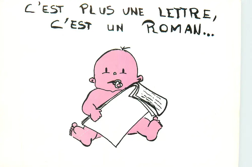Bébé lisant un journal — C'est plus une lettre, c'est un roman... — PATY & SWEETTY n°22 - Recto