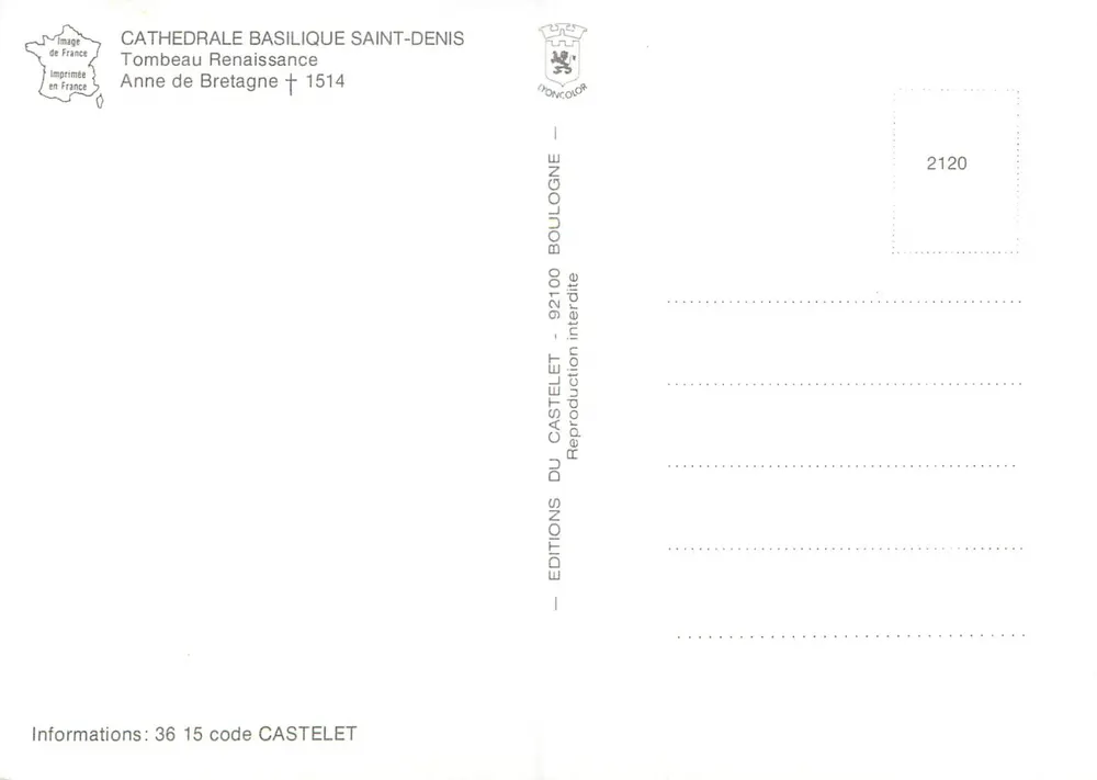 Tombeau de Anne de Bretagne — Renaissance — Éditions du Castelet - Verso