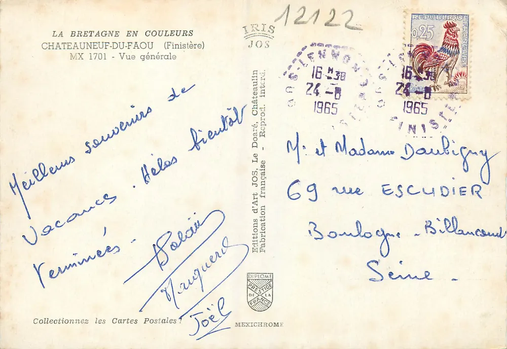 Châteauneuf-du-Faou — Allgemeiner Blick — Éditions d'Art Jos - Rückseite