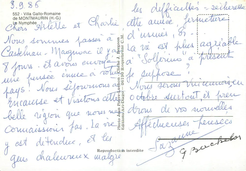 Römische Gallo-Römische Villa von Montmaurin — Das Nymphäe — Foto von Jean-Pierre Luchon — Art-Diapo Edition - Rückseite