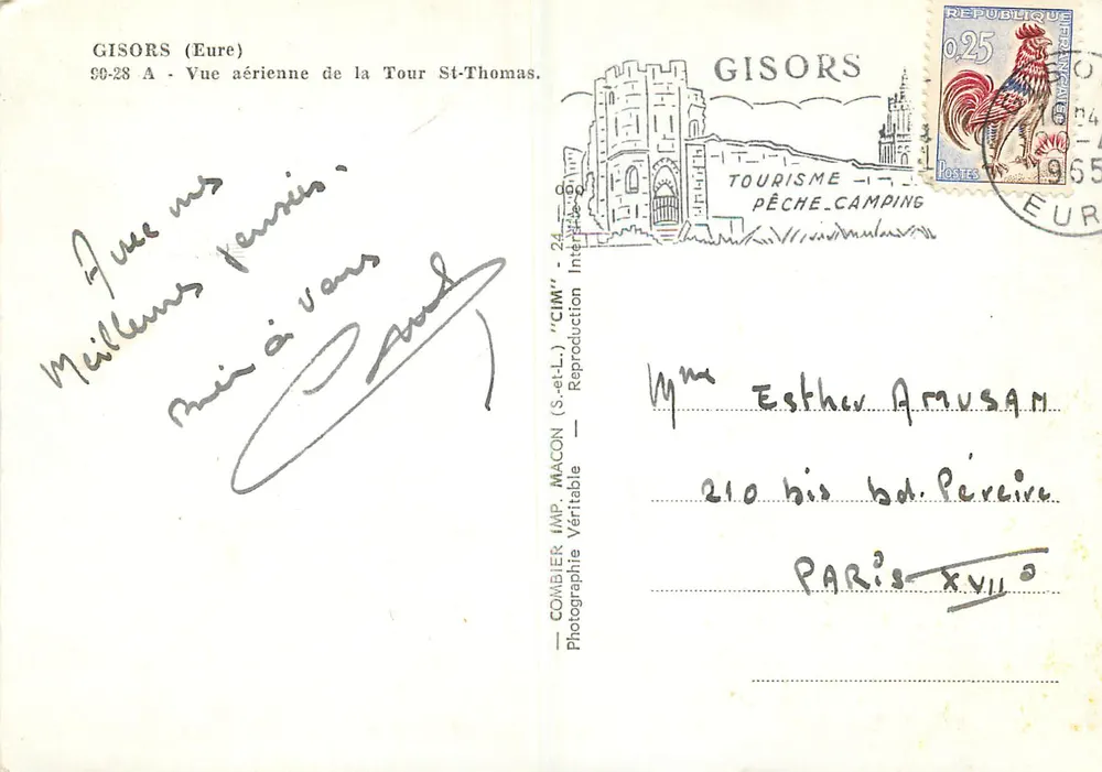 Gisors (Eure) — Aerial View of Saint-Thomas Tower — Combier (S.-et-L.) - Back