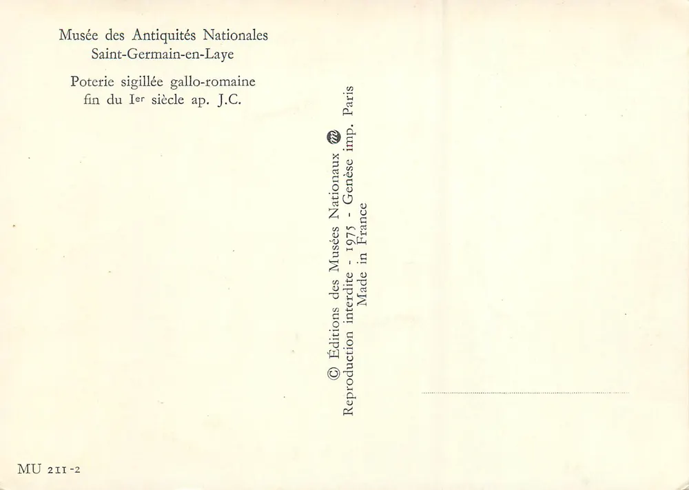 Poteira sigilada gallo-romana — fim do Iº século d.C. — Museu das Antiguidades Nacionais, Saint-Germain-en-Laye - Verso