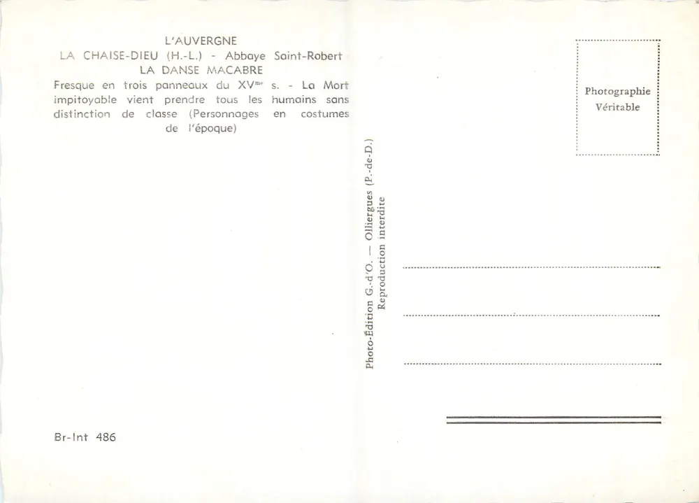 Die Totentanz — Abtei Saint-Robert, La Chaise-Dieu — Fresko des 15. Jahrhunderts - Rückseite
