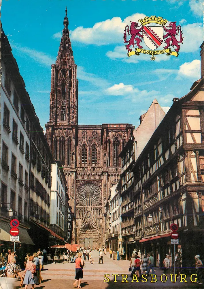 Strasbourg — Cathédrale et rue Mercière — Les éditions d'art MARASCO S.A. Strasbourg - Recto