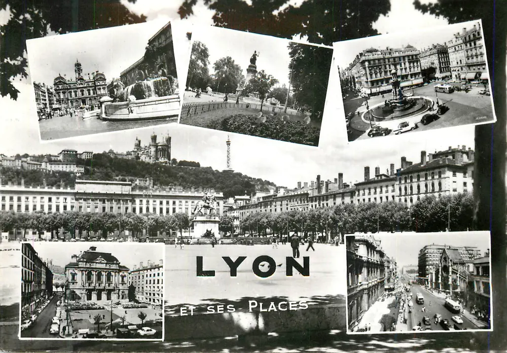 Lyon e suas praças — Edições Zol Cigogne, n° 69.998.94 - Frente