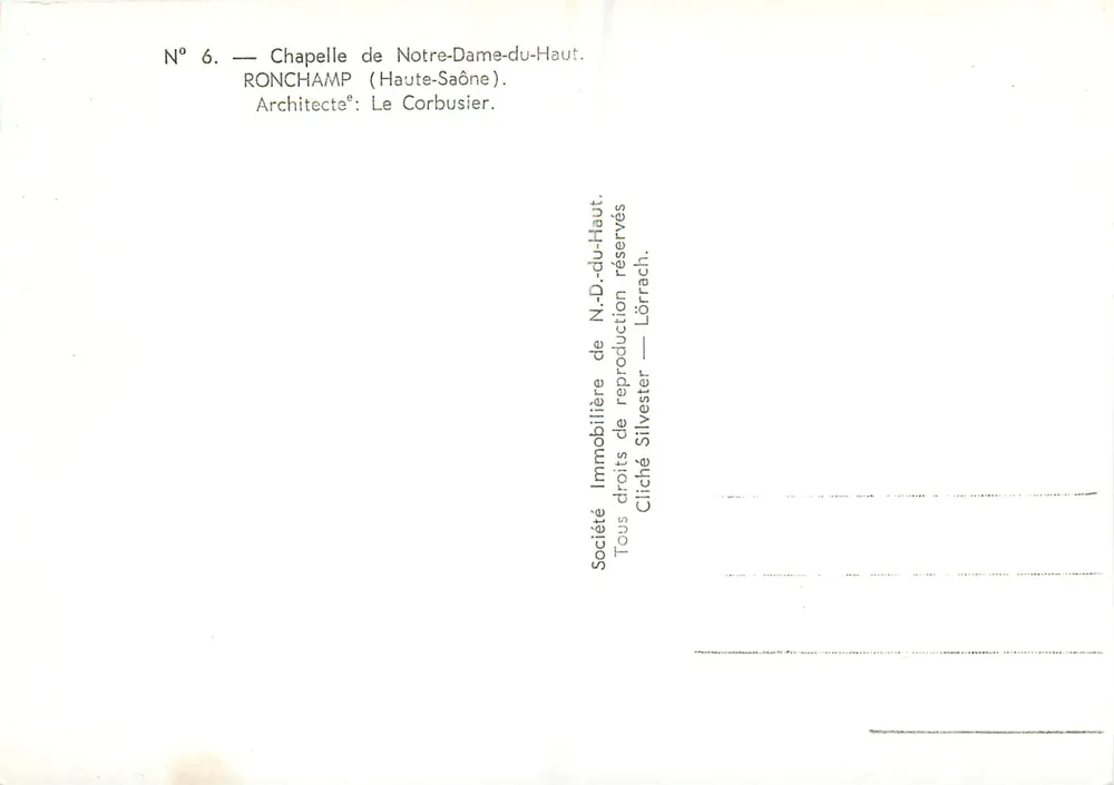 Kapelle Notre-Dame-du-Haut — Ronchamp (Haute-Saône) — Architekt: Le Corbusier - Rückseite
