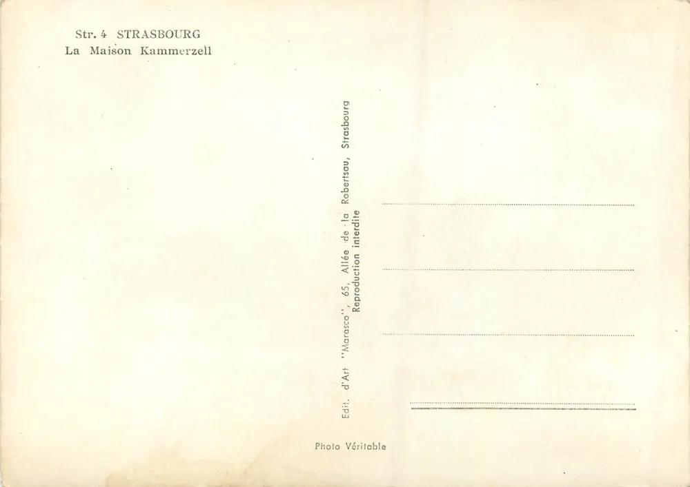 Estrasburgo — A Casa Kammerzell — Marasco - Verso
