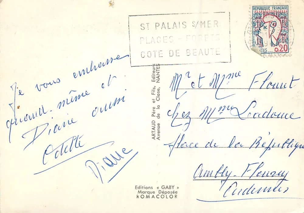 Saint-Palais-sur-Mer — praia animada — Edições Gaby, Nantes - Verso
