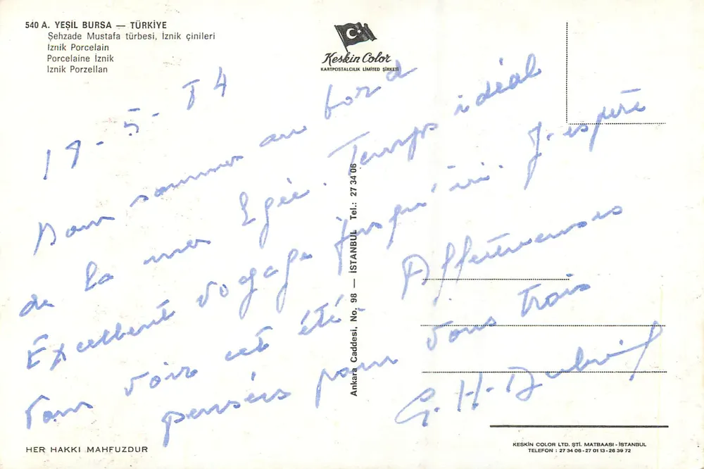 Şehzade Mustafa türbesi — İznik çini — Keskin Color - Verso