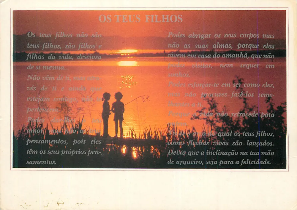 OS TEUS FILHOS — poema português — Bilhete Postal n°669-11, editor MAS, Amadora - Frente