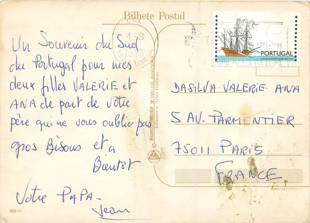 OS TEUS FILHOS — poema português — Bilhete Postal n°669-11, editor MAS, Amadora - Verso