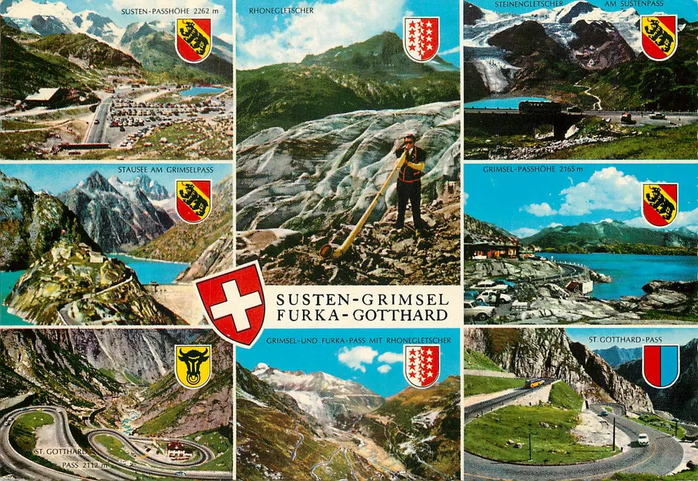 Susten-Grimseil-Furka-Gotthard — Passos e glaciares suíços — Rowessa-Verlag - Frente