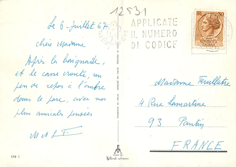 Spotorno — Lembrete — G.M. Milano Dep. - Verso