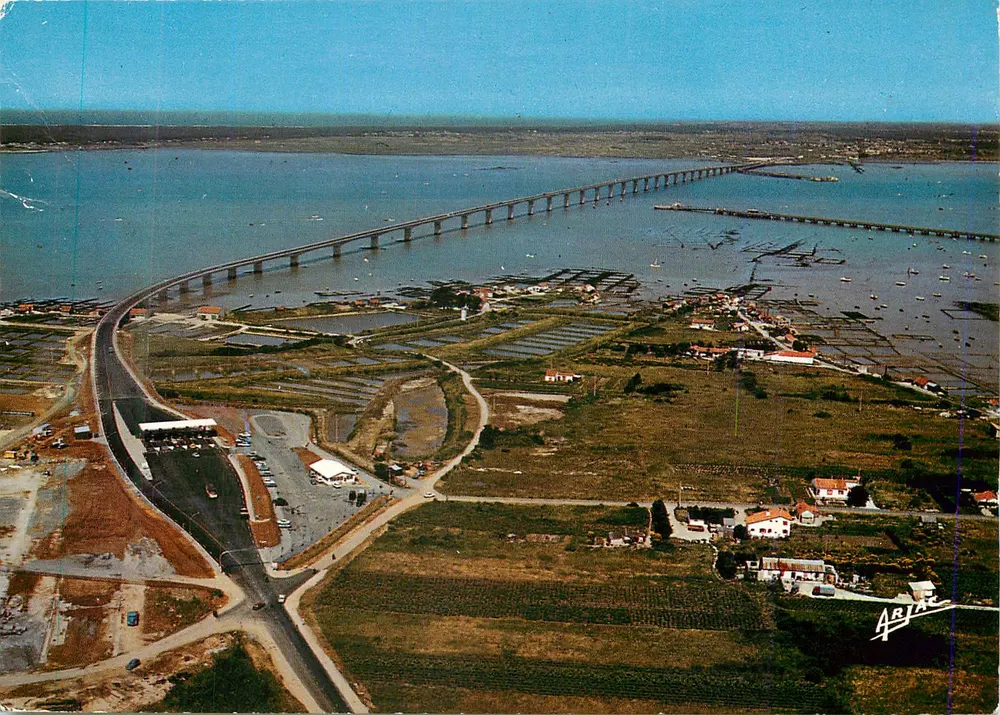 El Viaducto de Oléron — Puesta de la primera piedra 9 Mayo 1964 — Edición Oleronaise ARJAC - FOTO - Reproducción intercalada - Anverso