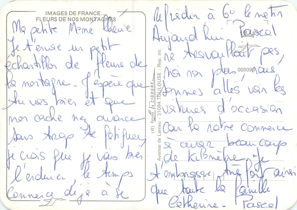 Fleurs de nos montagnes — Images de France, n° 005099 - Verso