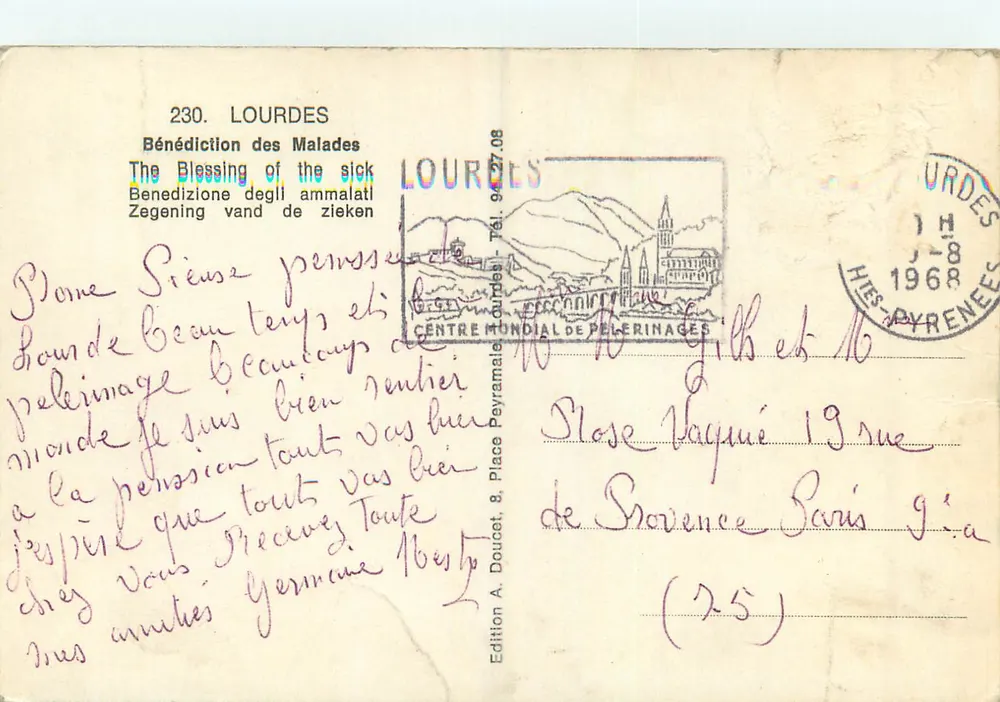 Lourdes — Bênção dos Doentes — Edição EdLux n°230 - Verso
