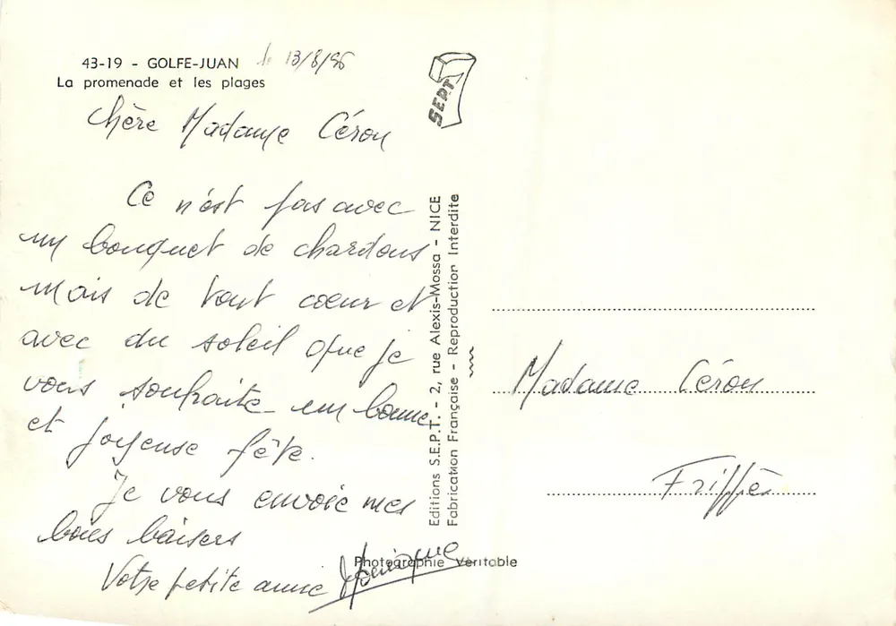 Golfe-Juan — The Promenade and Beaches — Éditions S.E.P.T. - Nice - Back