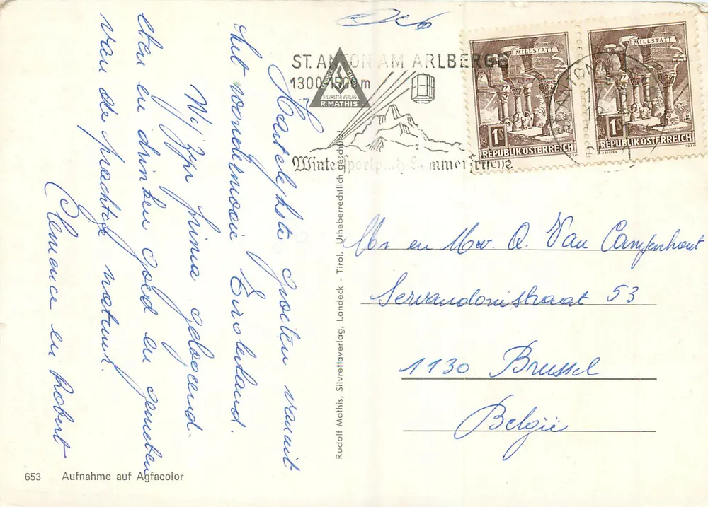 St. Anton a. Arlberg — 1304 m - Tyrol — Rudolf Mathis, Silverlaverlag - Rewers