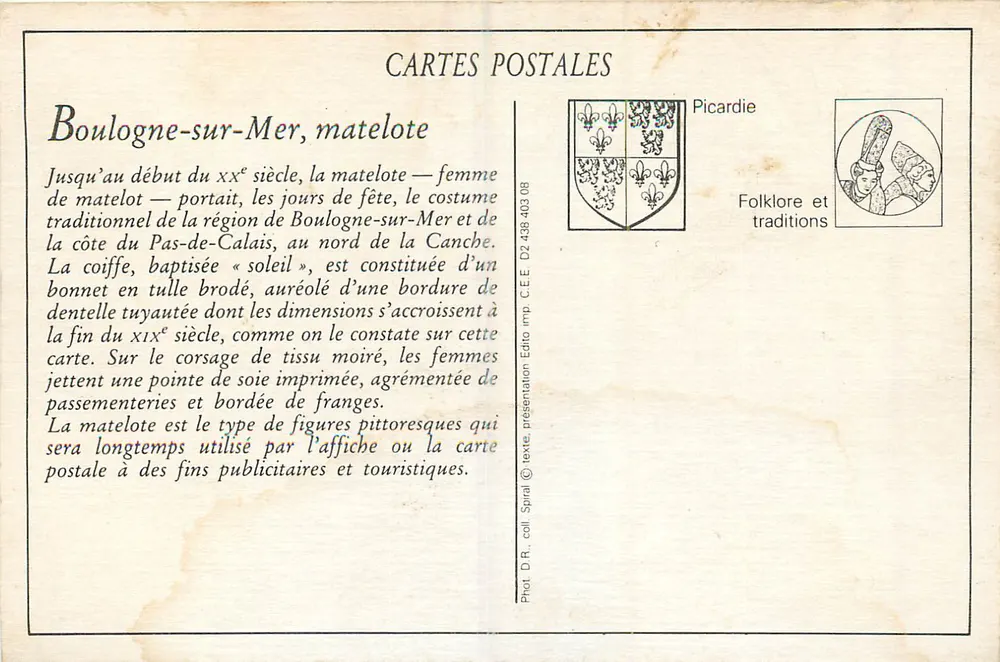 Boulogne-sur-Mer — matelote in traditioneel kleding — Edito C.E.E. - Achterkant