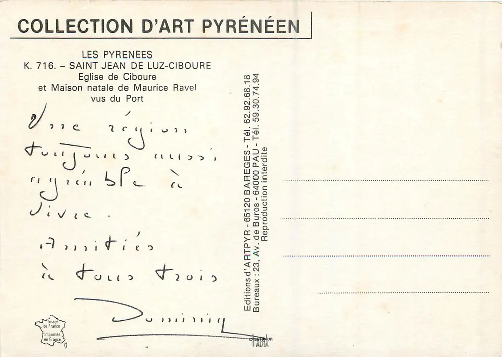 Saint-Jean-de-Ciboure — Kirche und Geburtsort von Maurice Ravel — Collection d'Art Pyrénéen - Rückseite