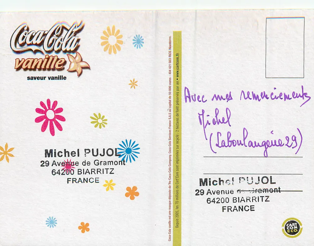 Coca-Cola de baunilha — Peace Power — editor Coca-Cola France - Verso