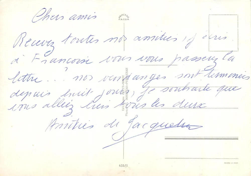 Mulher em vestido rosa — em um balanço — Éd. Donnizas-Pérezgan, n° 433/1 - Verso