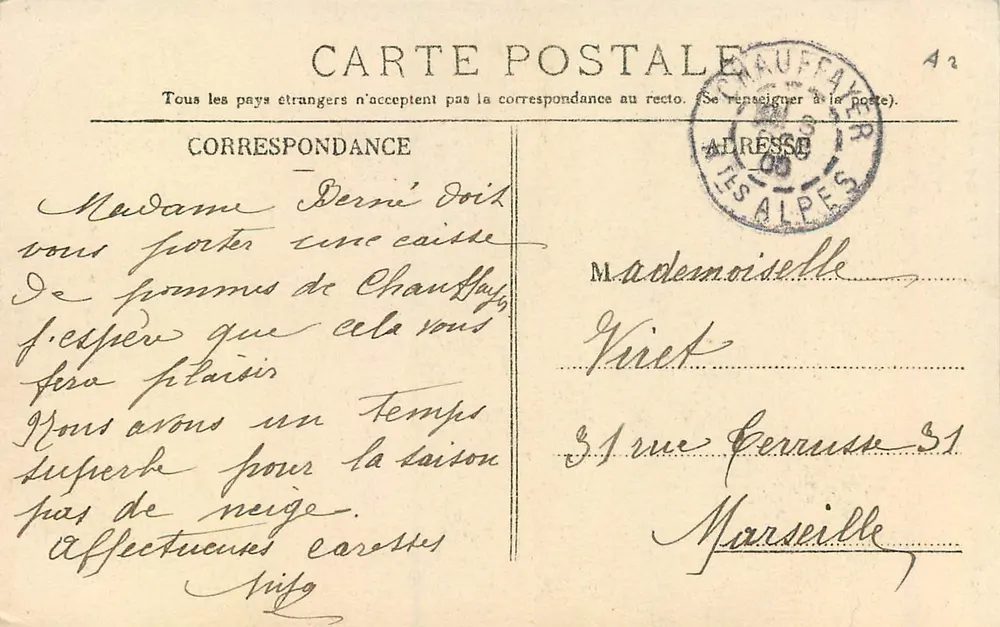 As Alpes — Le Valgodemard, Les Oules du Diable, perto da Capela — V. Fournier, editor, Gap, n°775 - Verso