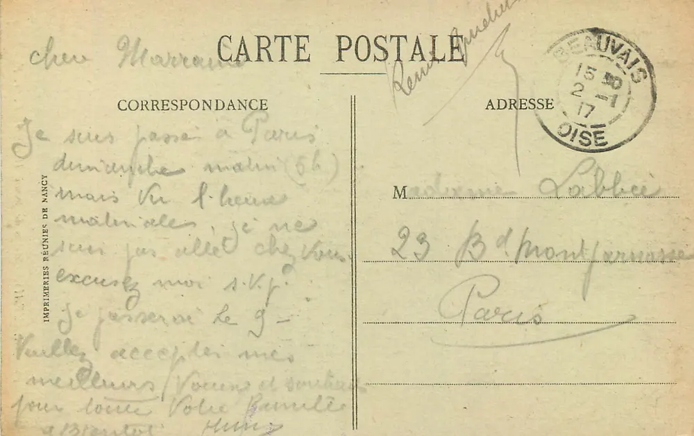 Estátua de Jeanne Hachette - Beauvais — V.G.F. n°50 - Verso