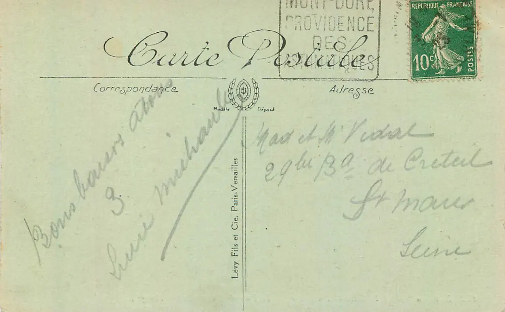 Arredores do Mont-Dore — O Puy de Sancy (alt. 1886 m) — Editor Levy Fils et Cie, n° 162 - Verso