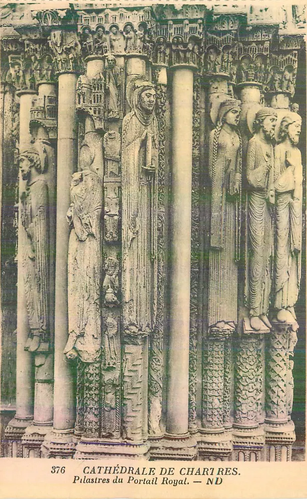 Kathedrale von Chartres — Pfeiler des Königstor — ND - Vorderseite