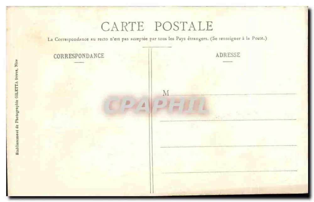 Falicon — Arredores de Nice — Edição Giletta, fot., Nice, n° 1173 - Verso