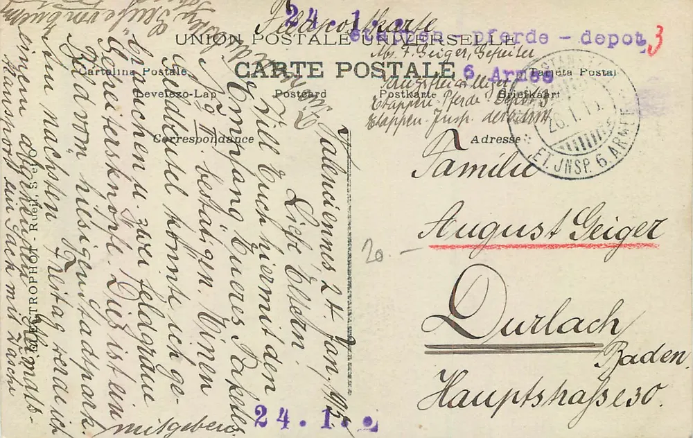 Valenciennes — Jardin de la Rhonelle — éditeur non identifié, n° de série 6 - Verso