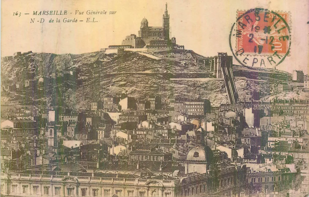 MARSEILLE - Vue Générale sur N-D de la Garde - E.L. - n°163 - Recto