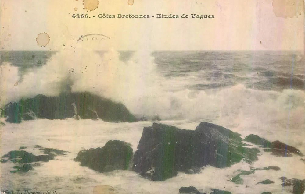 Costas Bretãs - Estudos de Ondas — Coleção E. Hamonic, St-B. - Frente