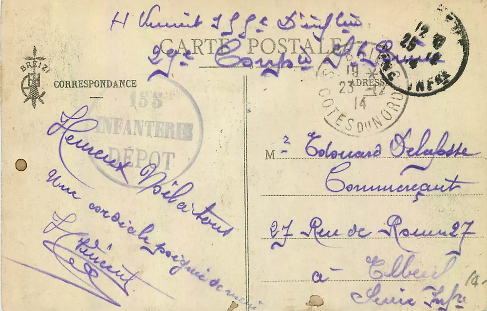 Costas Bretãs - Estudos de Ondas — Coleção E. Hamonic, St-B. - Verso