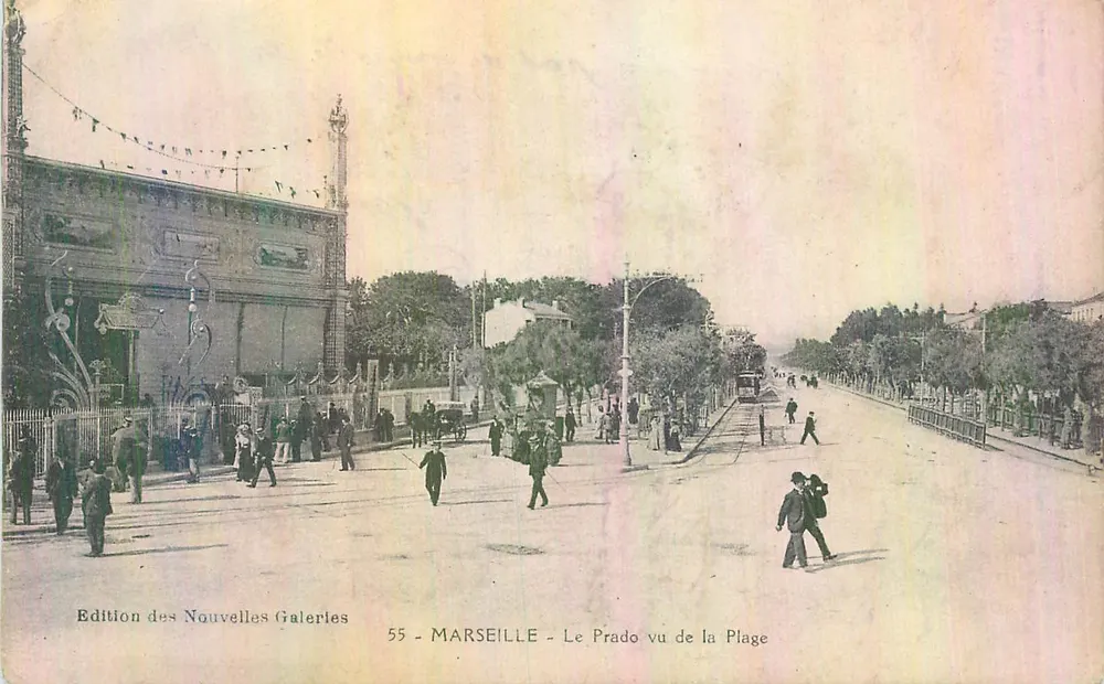 Marseille - Le Prado vu de la Plage — Édition des Nouvelles Galeries, n° 55 - Voorkant