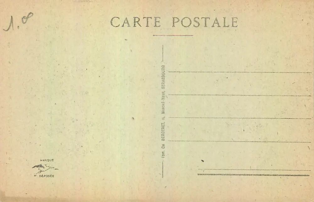 Cathédrale de Strasbourg — La Synagogue — Éditeur : Marcou, Strasbourg, n° 510 - Verso